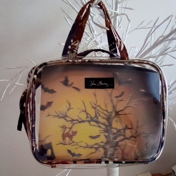 Vera Bradley Painted Feathers Clear Cosmetic/ Handbag - Picture 1 of 8